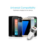 noot products USB Car Charger 36W Dual Port Quick Charge 3.0 Fast Charging Compatible for iPhone Xs/XS Max/XR/X/8/8 plus/7/7 Plus/6s/6s Plus/6 Samsung Galaxy S10/S10 Plus/S10E/Note 9/8/S9/S8/Plus