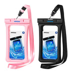 Mpow 084 Waterproof Phone Pouch Floating, IPX8 Universal Waterproof Case Underwater Dry Bag Compatible iPhone Xs Max/Xr/X/8/8plus/7/7plus Galaxy s9/s8 Note 9/8 Google Pixel up to 6.5" (Black, Pink)
