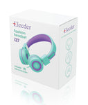 Elecder i37 Kids Headphones Children Girls Boys Teens Foldable Adjustable On Ear Headsets 3.5mm Jack Compatible iPad Cellphones Computer MP3/4 Kindle Airplane School Tablet Purple/Green