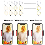 Selfie Ring Light with Cell Phone Holder Stand for Live Stream/Makeup, UBeesize LED Camera Lighting [3-Light Mode] [10-Level Brightness] with Flexible Arms Compatible with iPhone 8 7 6 Plus X Android