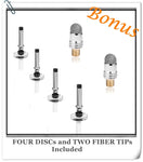 MEKO(TM) (2 Pcs)[2 in 1 Precision Series] Disc Stylus/Styli Bundle with 4 Replaceable Disc Tips, 2 Replaceable Fiber Tips for All Touch Screen Devices - (Black/Purple)