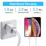 X-EDITION USB Wall Charger,4-Pack 2.1A Dual Port USB Cube Power Adapter Wall Charger Plug Charging Block Cube for Phone 8/7/6 Plus/X, Pad, Samsung Galaxy S5 S6 S7 Edge,LG, ZTE, HTC, Android (White)