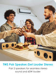 AOMAIS Life Bluetooth Speakers, 30W Loud Wood Home/Outdoor Wireless Speaker,2 Woofer&2 Tweeters for Super Bass Stereo Sound,66 Ft Bluetooth V4.2 and 12H Playtime, 3 EQ Modes [Classic, Surround, Party]