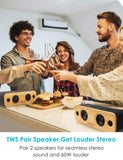 AOMAIS Life Bluetooth Speakers, 30W Loud Wood Home/Outdoor Wireless Speaker,2 Woofer&2 Tweeters for Super Bass Stereo Sound,66 Ft Bluetooth V4.2 and 12H Playtime, 3 EQ Modes [Classic, Surround, Party]