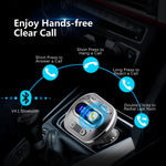 VicTsing (Upgraded Version) V4.1 Bluetooth FM Transmitter for Car, Wireless in-Car Bluetooth Adapter, Bluetooth Radio Transmitter Support Aux Input Output, TF Card and U-Disk, Hands Free Calls-Grey