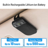 Bluetooth Hands Free Car Kit, SUNITEC Bluetooth HandsFree Car Speakerphone with Vibration Sensor AUTO Power ON Support GPS, Music, Wireless for Cell Phone, iPhone X/8/Plus Samsung [2 Year Warranty]