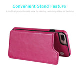 iPhone 7 Plus iPhone 8 Plus Wallet Case with Card Holder,OT ONETOP Premium PU Leather Kickstand Card Slots Case,Double Magnetic Clasp and Durable Shockproof Cover 5.5 Inch(Pink)