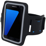 i2 Gear Cell Phone Armband Case for Running - Workout Phone Holder with Adjustable Arm Band and Reflective Border - Large Armband for iPhone X XS Galaxy S9, S8, S7, Edge, LG and Pixel 2, 3, Black