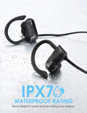 Mpow D7 Bluetooth Headphones 10 Hours Playtime, IPX7 Waterproof Wireless Sports Earbuds w/Noise Cancelling Mic, Sport Earphones for Running, Workout
