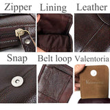 Valentoria Men's Belt Pouch Waist Fanny Packs Leather Purse Cellphone Holster Belt Waist Bag Pack for Phone and Money iPhone 7 Plus 6 Plus 8 Plus X Max Galaxy S8 S9 Plus S7 S6 Edge (Horizontal-Brown)
