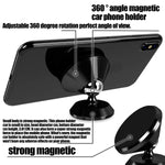 Magnetic Car Mount, MANORDS Stylish 360°Rotation Car Phone Holder, Adjustable Dashboard Mount Compatible iPhone Xs X 8 Plus 7 6s Samsung Galaxy S9 S8 Edge S7 Note 9 and More(Black)