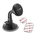 TechMatte Car Phone Mount Magnetic | Dashboard Mounted Car Phone Holder | Universal Smartphone Compatibility with Strong Magnetic Technology (Black)