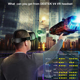 DESTEK V4 VR Headset, 103° FOV, Eye Protected HD Virtual Reality Headset w/Touch Button/Trigger for iPhone X XR Xs Max 8 7 6/Plus, for Samsung s10/Plus s9 s8 Note 9 8, Smartphones w/ 4.5-6.0in Screen