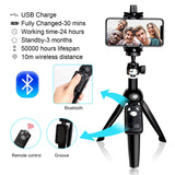 Selfie Stick Tripod Bluetooth, Extendable Flexible Selfie Stick Tripod with Detachable Wireless Remote, Compatible with iPhone Xs Max/XS/XR/iPhone X/iPhone 8/8Plus/iPhone 7/iPhone 6/6s/6 Plus/Galaxy