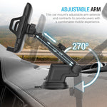Maxboost DuraHold Series Car Phone Mount for iPhone Xs Max XR X 8 7 6s Plus SE,Galaxy S10 S10+ S10e S9 S8 Edge,Note 9 8,LG G7,Pixel,HTC[Washable Strong Sticky Gel Pad/Extendable Holder Arm (Upgrade)]