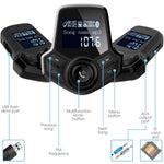 FM Transmitter for Car Audio Bluetooth Transmitter Adapter Receiver Wireless Handsfree Calling and Music Player Voltmeter Car Kit TF Card AUX 1.44 Display Input Output