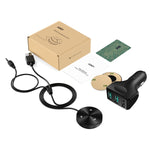 AUKEY Bluetooth Receiver Car Kit with 3-Port USB Car Charger, Magnetic Base, and Built-In Microphone for iPhones, Samsung Phones, Tablets, and More