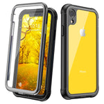 Justcool Designed for iPhone XR Case, Clear Full Body Heavy Duty Protection with Built-in Screen Protector Shockproof Rugged Cover Designed for iPhone XR Cases (2018) 6.1 Inch (Black/Gray+Clear)