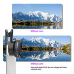 Phone Camera Lens, 2 in 1 Cell Phone Lens Kit for iPhone Samsung Android, 0.45X 49 UV Wide Angle Lens with Macro Lens Clip