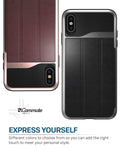 Vena vCommute iPhone Xs Max Wallet Case, [Military Grade Drop Protection] Flip Leather Cover Card Slot Holder with Kickstand Compatible with Apple iPhone Xs Max (Space Gray/Black)