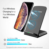 Seneo Wireless Charger WaveStand 014 10W Fast Wireless Charger for Galaxy S10/S10+/S10E/S9/Note9, Qi Certified Compatible iPhone Xs Max/Xs/XR/X/8/8Plus, 5W for All Qi-Enabled Phones (No AC Adpater)
