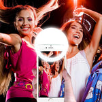 Selfie Ring Light, Rechargeable Clip on Selfie Fill Light with 36 LED Light, 3-Level Adjustable Brightness Compatible for iPhone, iPad, Android, Tablet, Laptop, Camera Video (White)