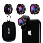 NELOMO Universal Professional HD Camera Lens Kit for Compatible with IPhone XR XS X/8/7Plus/7/6sPlus/6s, Samsung S9 Plus and Other Cellphones ( Fisheye Lens, Super Wide Angle Lens, Super Macro Lens)
