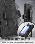 Vena Galaxy S10 Plus Holster Case, [vArmor] Rugged Military Grade Heavy Duty Case with Belt Clip Swivel Holster and Kickstand, Compatible with Galaxy S10 Plus - Space Gray/Black
