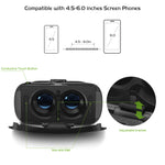 GEARSONE Virtual Reality VR Headset, Eye Protected HD 3D VR Goggles with Touch Button/Trigger Compatible with iPhone Xs XR X 8 7 6 6s Plus, Samsung Galaxy S10 S9 S8 S7 S6 Plus/Edge Note 8 9