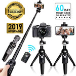 Selfie Stick Tripod Bluetooth, Extendable Flexible Selfie Stick Tripod with Detachable Wireless Remote, Compatible with iPhone Xs Max/XS/XR/iPhone X/iPhone 8/8Plus/iPhone 7/iPhone 6/6s/6 Plus/Galaxy