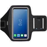 i2 Gear Cell Phone Armband Case for Running - Workout Phone Holder with Adjustable Arm Band and Reflective Border - Large Armband for iPhone X XS Galaxy S9, S8, S7, Edge, LG and Pixel 2, 3, Black