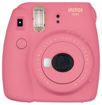 Fujifilm Instax Mini 9 Instant Camera - Flamingo Pink, Fujifilm Instant Mini Rainbow Film, and Fujifilm Instax Groovy Camera Case - Pink