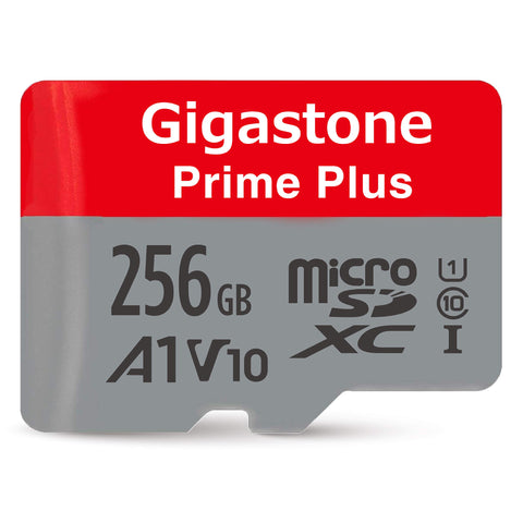 Gigastone 256GB MicroSD Card A1 V10 UHS-I U1 Class 10 SDXC Memory Card with SD Adapter High Speed Full HD Video Nintendo Dashcam GoPro Camera Samsung Canon Nikon DJI Drone