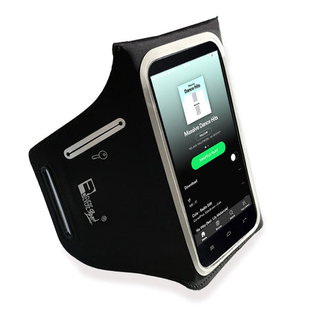 iPhone X / 10 Waterproof Running Armband with Extra Pockets for Keys, Cash and Credit Cards. Phone Arm Holder for Sports, Gym Workouts and Exercise (Small - Large Arms)
