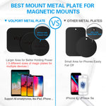 Metal Plate for Phone Magnet, 10 Pack Volport MagicPlate with 3M Adhesive Replacement for Magnetic Phone Car Mount Holder & Cradle & Stand (Vent/CD/Windshield/Dashboard) - Rectangle and Round