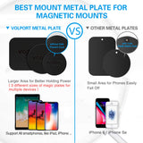 Metal Plate for Phone Magnet, 10 Pack Volport MagicPlate with 3M Adhesive Replacement for Magnetic Phone Car Mount Holder & Cradle & Stand (Vent/CD/Windshield/Dashboard) - Rectangle and Round