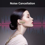 Bluetooth Headset Wireless Earbuds with Mic, Noice Cancelling Bluetooth Headphone Cell Phone, Hands Free Stereo Earpiece Microphone Compatible iPhone XS Max XS XR X 8 8 Plus Samsung Galaxy S9 S8, Gold
