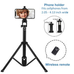 Eocean Selfie Stick Tripod, 54 Inch Extendable Camera Tripod for Cellphone and Gopro, Compatible with iPhone Xs/Xr/Xs Max/X/8/8Plus/7/Galaxy Note 9/S9/Huawei/Google/Xiaomi