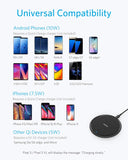 Anker PowerWave Fast Wireless Charging Pad, Qi-Certified, 7.5W Compatible iPhone XR/Xs Max/XS/X/8/8 Plus, 10W Compatible Galaxy S9/S9+/S8/S8+/LG G7, and 5W for All Qi-Enabled Phones (No AC Adapter)