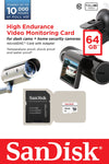SanDisk High Endurance Video Monitoring Card with Adapter 64GB (SDSDQQ-064G-G46A)