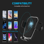 HoHoHoHot Fast Wireless Car Charger Air Vent Phone Mount Holder, Qi Certified, 7.5W Compatible iPhone XR/XS Max/XS/X/8/8 Plus, 10W for Galaxy S9/S9+/S8/S8+/LG G7, and 5W for All Qi-Enabled Phones