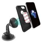 TechMatte Car Phone Mount Magnetic | Dashboard Mounted Car Phone Holder | Universal Smartphone Compatibility with Strong Magnetic Technology (Black)