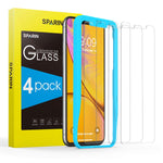 SPARIN Screen Protector for iPhone XR, [4 Pack] Tempered Glass Screen Protector for iPhone XR (6.1 Inch,2018 Release) - Alignment Frame/High Definition/Easy Installation