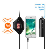 JETech Wireless FM Transmitter Radio Car Kit for Smart Phones Bundle with 3.5mm Audio Plug and Car Charger, Black