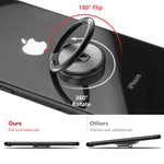 Phone Ring Holder Finger Kickstand - FITFORT 360° Rotation Metal Ring Grip for Magnetic Car Mount Compatible with All Smartphone-Gun Black