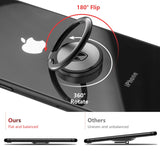 Phone Ring Holder Finger Kickstand - FITFORT 360° Rotation Metal Ring Grip for Magnetic Car Mount Compatible with All Smartphone-Gun Black