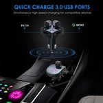 Bluetooth FM Transmitter, Wallfire Wireless Radio Transmitter Adapter Car Kit, Quick Charge QC3.0 with Dual USB Ports, Hands Free Calling for iPhone, Samsung, etc.