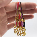 Dcatcher Mixed Colors Mobile Cell Phone Cords Charms Strap Lariat with Lobster Clasp for Cellphone/iPod/Mp3/Mp4/USB Flash Drive, 8 PCS, Gold
