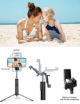 Mpow Selfie Stick Tripod, 3 in 1 Extendable Selfie Stick Monopod with Bluetooth Remote & Fill Light, Compatible with Gopro/Small Camera iPhone Xs max/XS/XR/X/8/8 plus/7/7 plus/6s,Galaxy S10/S9/8,Black