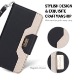 ProCase Galaxy J7 2018 Wallet Case, Galaxy J7 Aero/J7 Star/J7 Top/J7 Crown/J7 Aura/J7 Refine/J7 Eon Folding Flip Kickstand Case Protective Book Cover with Card Holders Mirror Wristlet -Black